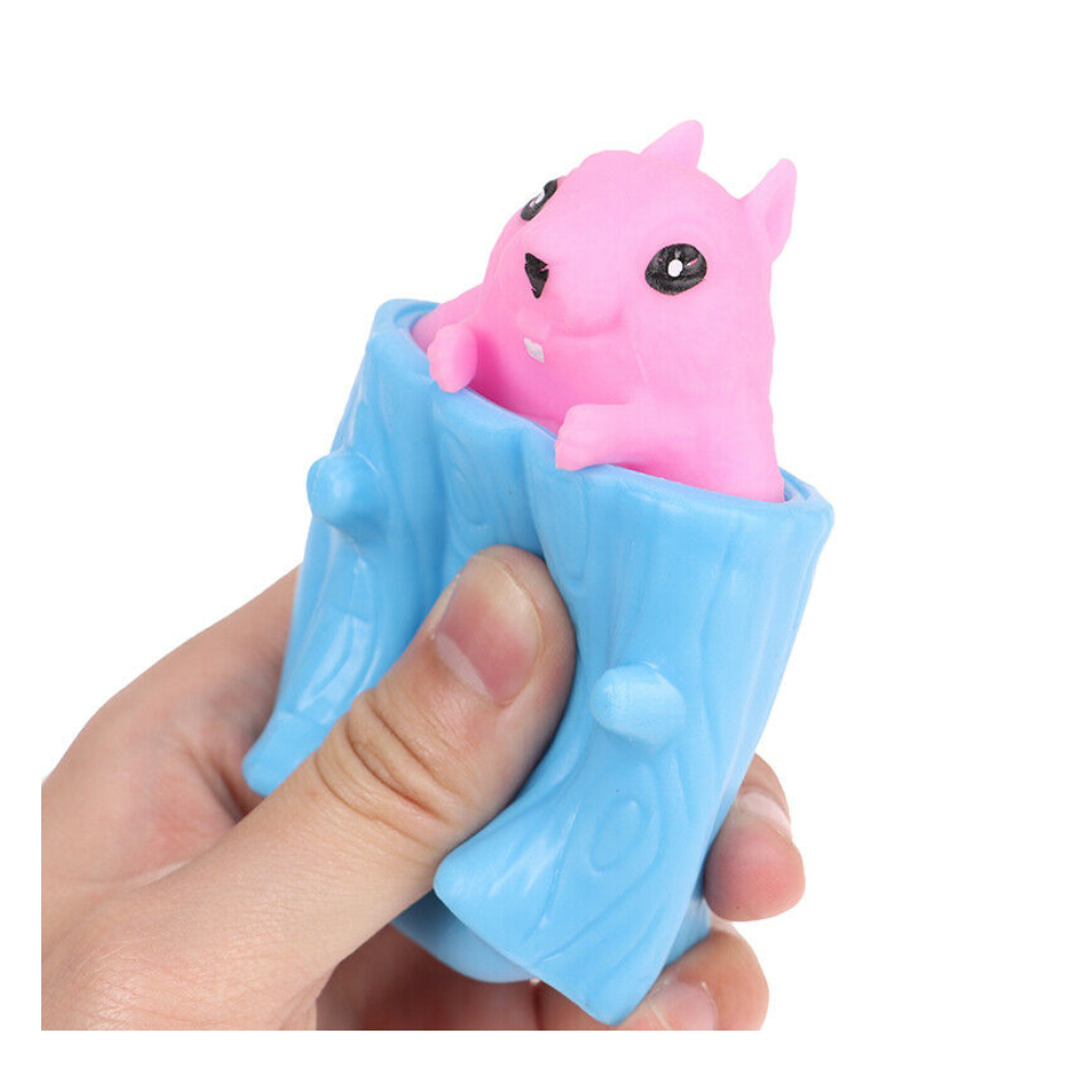 Squeeze Squirrel in a Stump