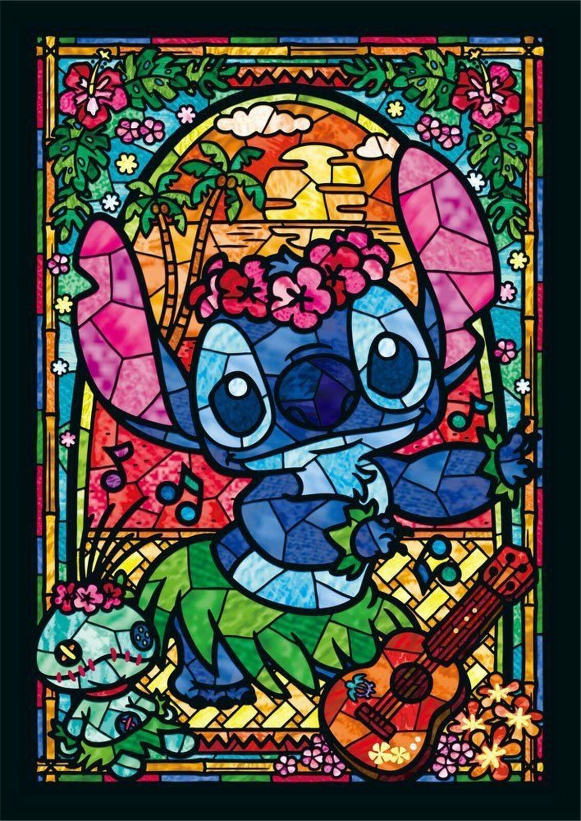 Stitch Stained Glass Puzzle 266 pieces - Tenyo Puzzle Disney