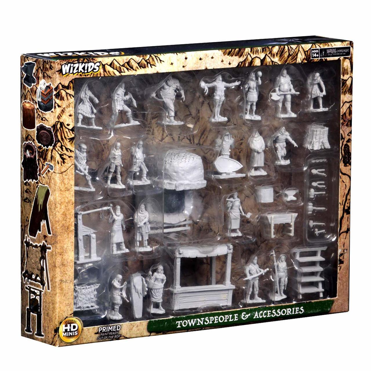 Townspeople & Accessories Unpainted Miniatures