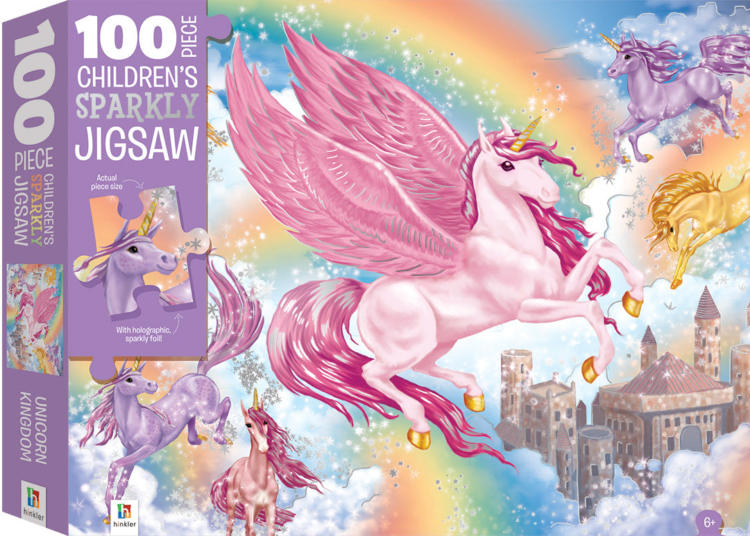 Unicorn Kingdom Puzzle GLITTER 100pc — Games World South Australia
