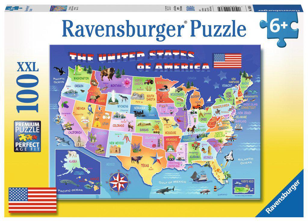 Usa State Map Puzzle 100Pc