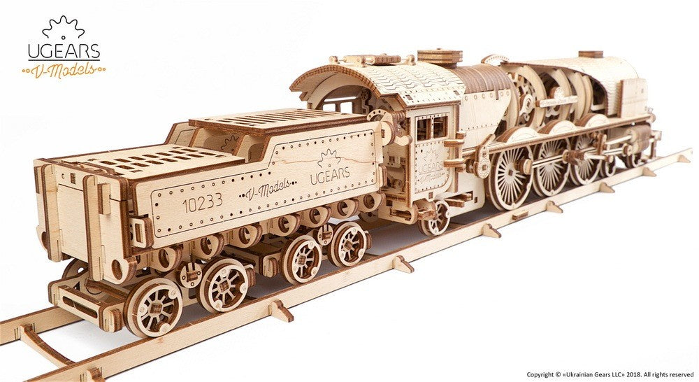 V-Express Steam Train with Tender - UGears