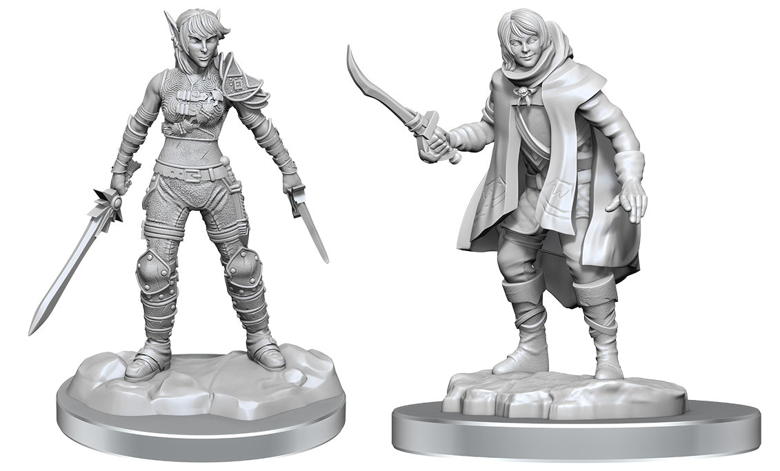 Elf Rogue & Half-Elf Rogue Protege - D&D Nolzurs Marvelous Unpainted Miniatures