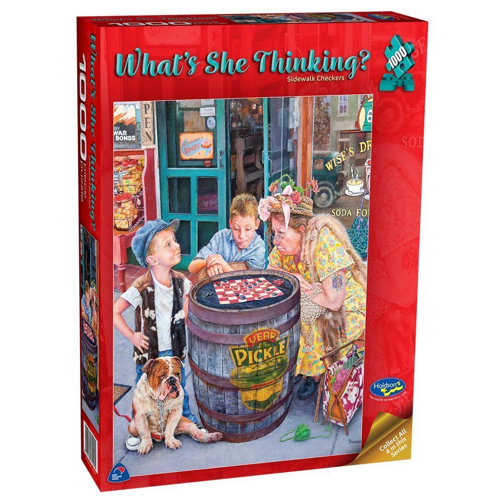 Whats She Thinking: Sidewalk Checkers 1000pc HOLDSONS