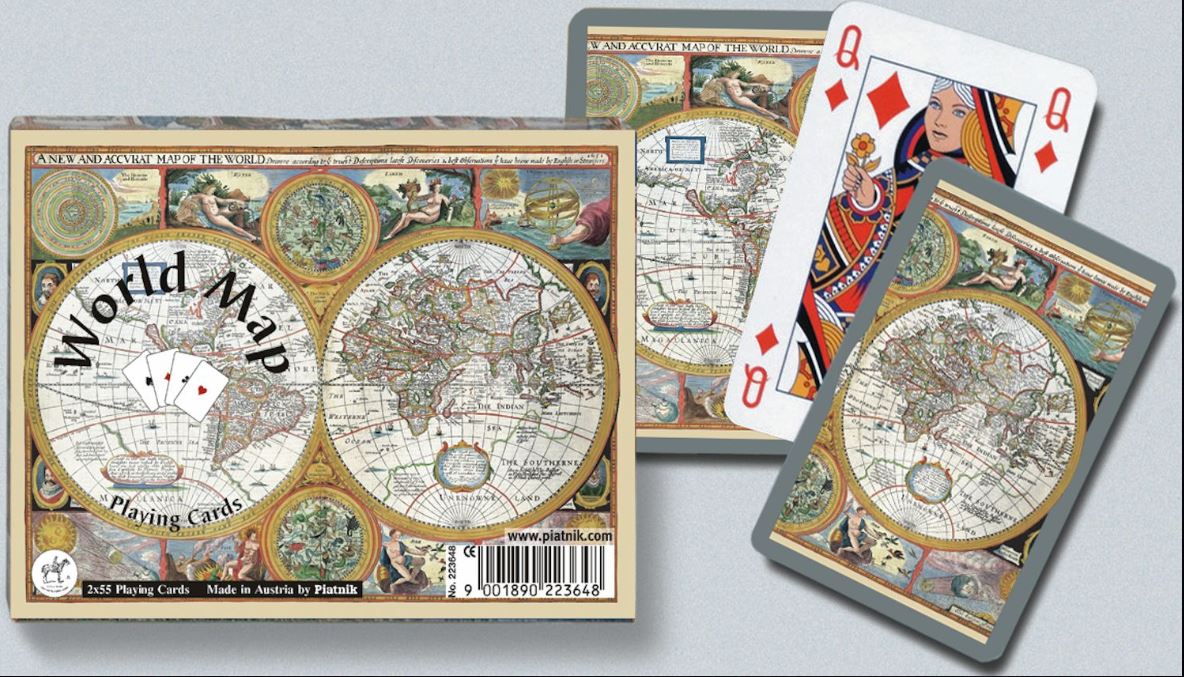 World Map - Piatnik Playing Cards Double Deck