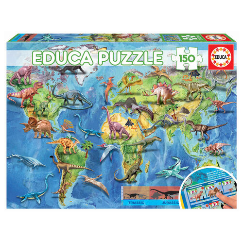 World Map Dinosaur 150Pc
