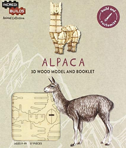 Alpaca - Incredibuilds Animal Collection 3d Wood Model