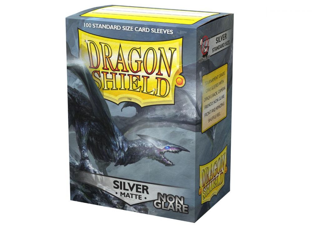 63x88 Silver Non-Glare Sleeves - Dragon Shield - Box 100