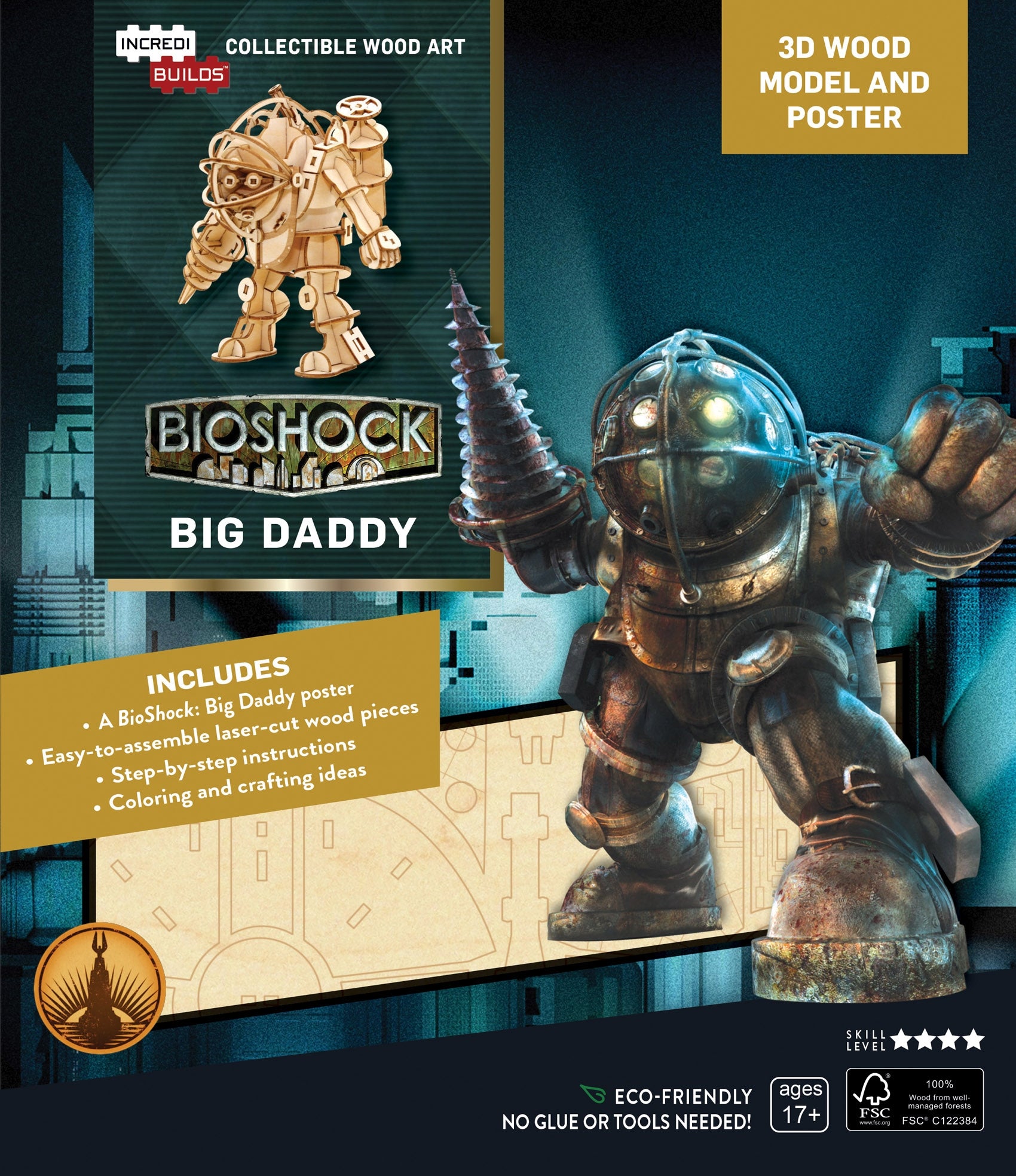 Bioshock Big Daddy - Incredibuilds 3D Wood Model and Booklet