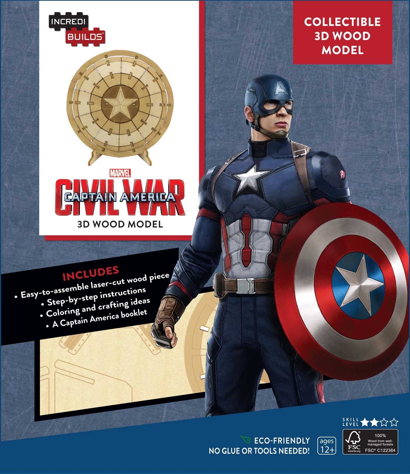 Captain America Civil War - Incredibuilds 3D Wood Model and Booklet