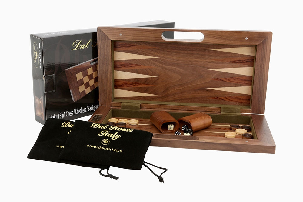 Chess/Checkers/Backgammon- 40cm Walnut