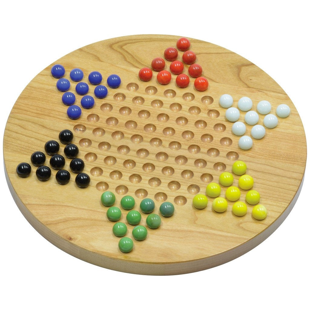 Chinese Checkers, Wood with Marbles