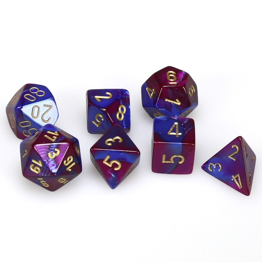 CHX26428 Gemini Polyhedral Blue-Purple/gold 7-Die Set Chessex