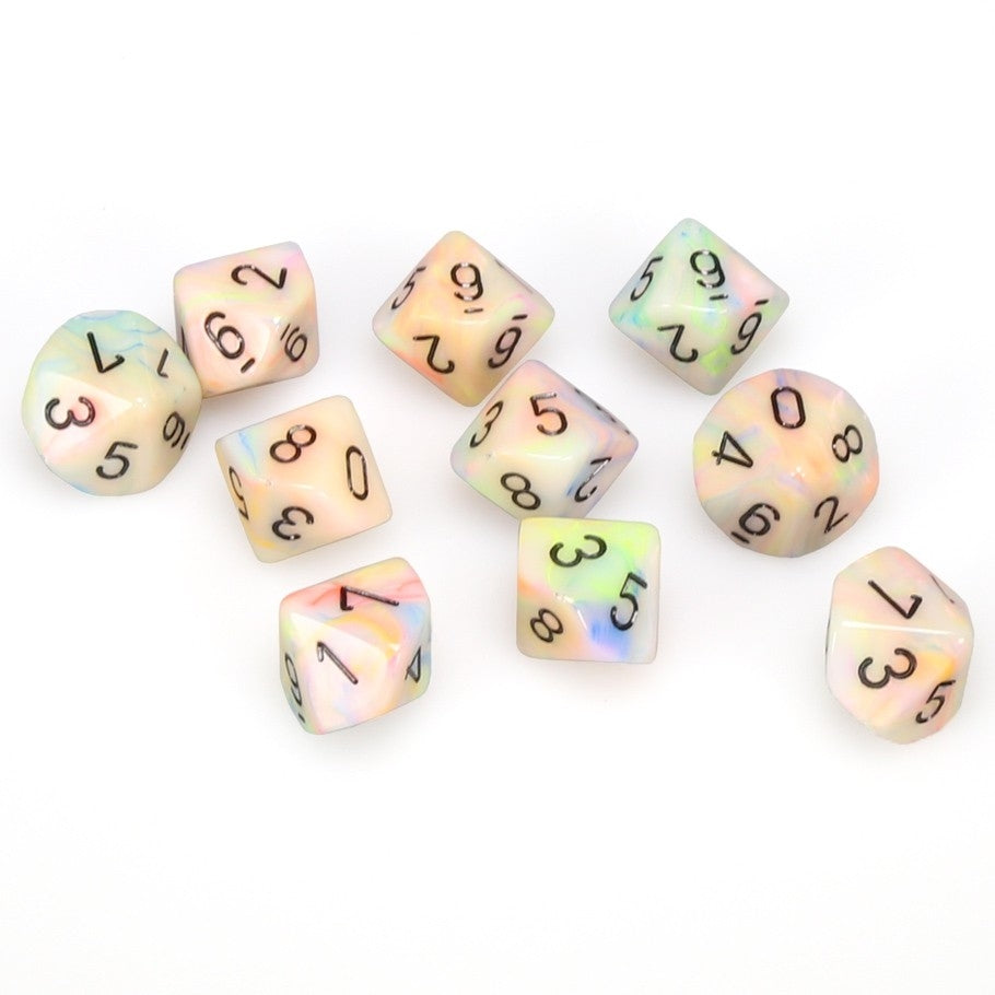 CHX27242 Festive Circus/black Set of Ten d10s Chessex