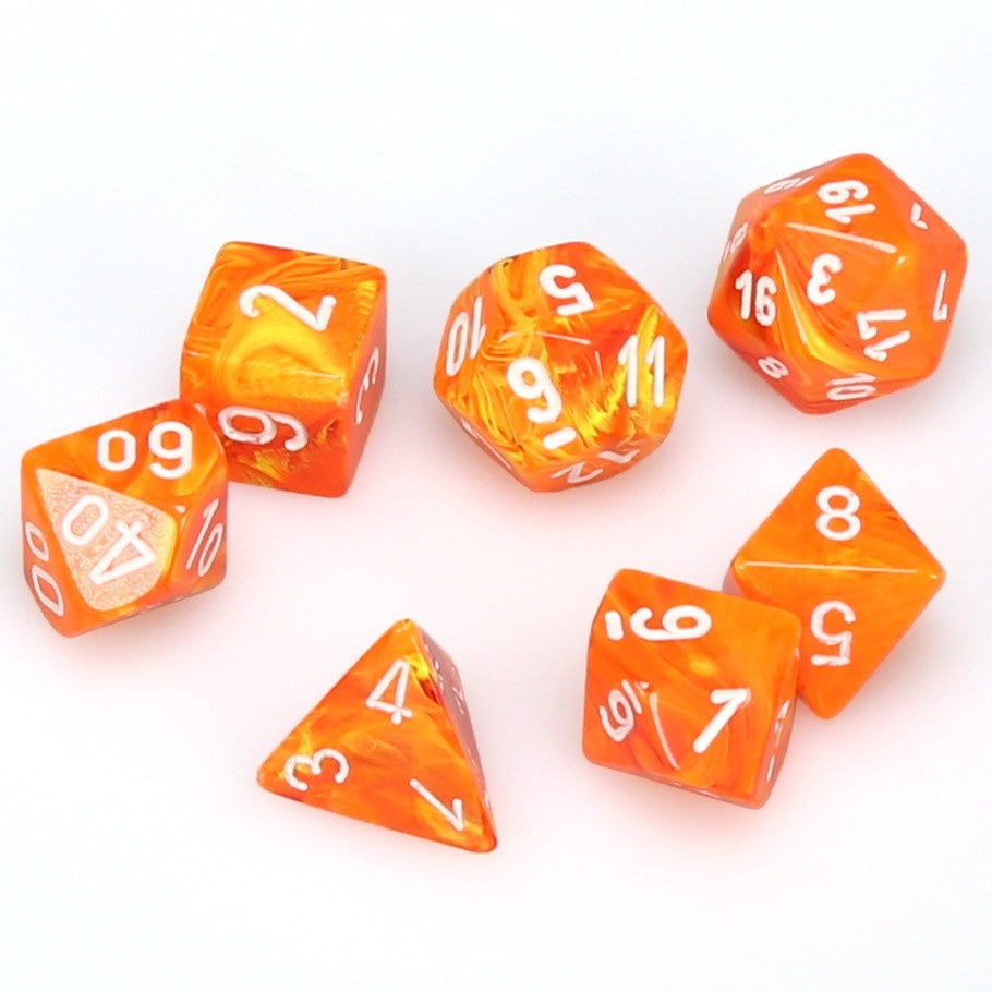 CHX27423 Vortex Polyhedral Solar/white 7-Die Set Chessex