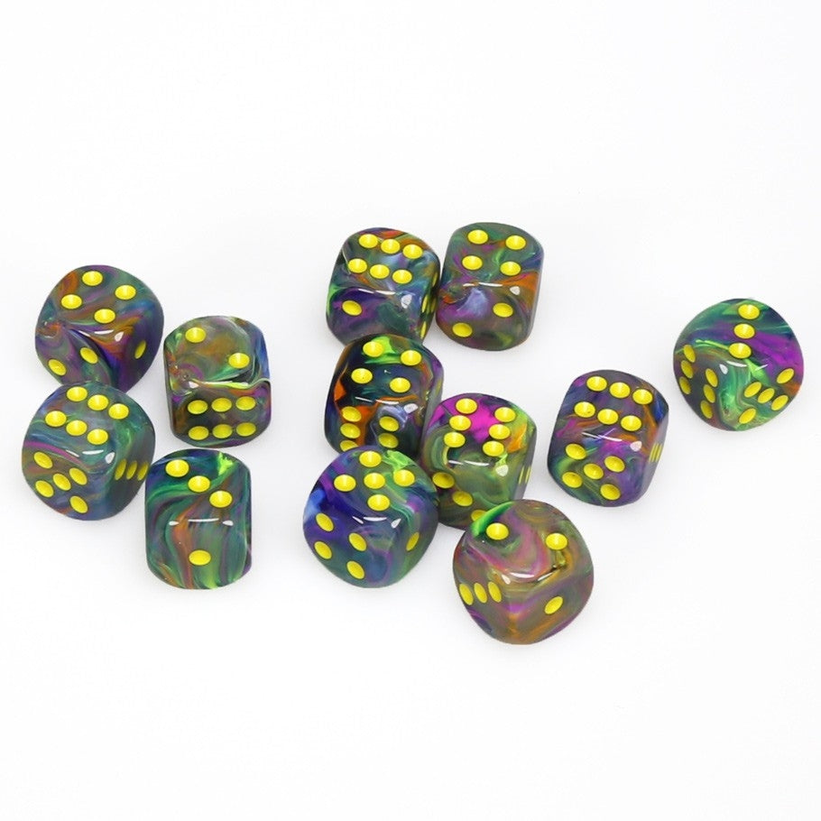 CHX27649 Festive 16mm d6 Rio/yellow Dice Block Chessex