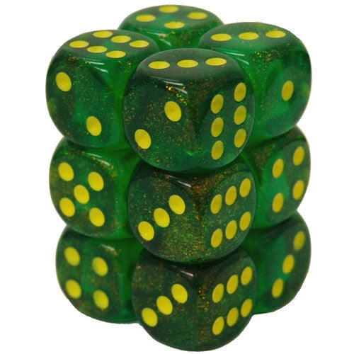 CHX27765 Borealis 16mm d6 Maple GR ye Dice Block Chessex