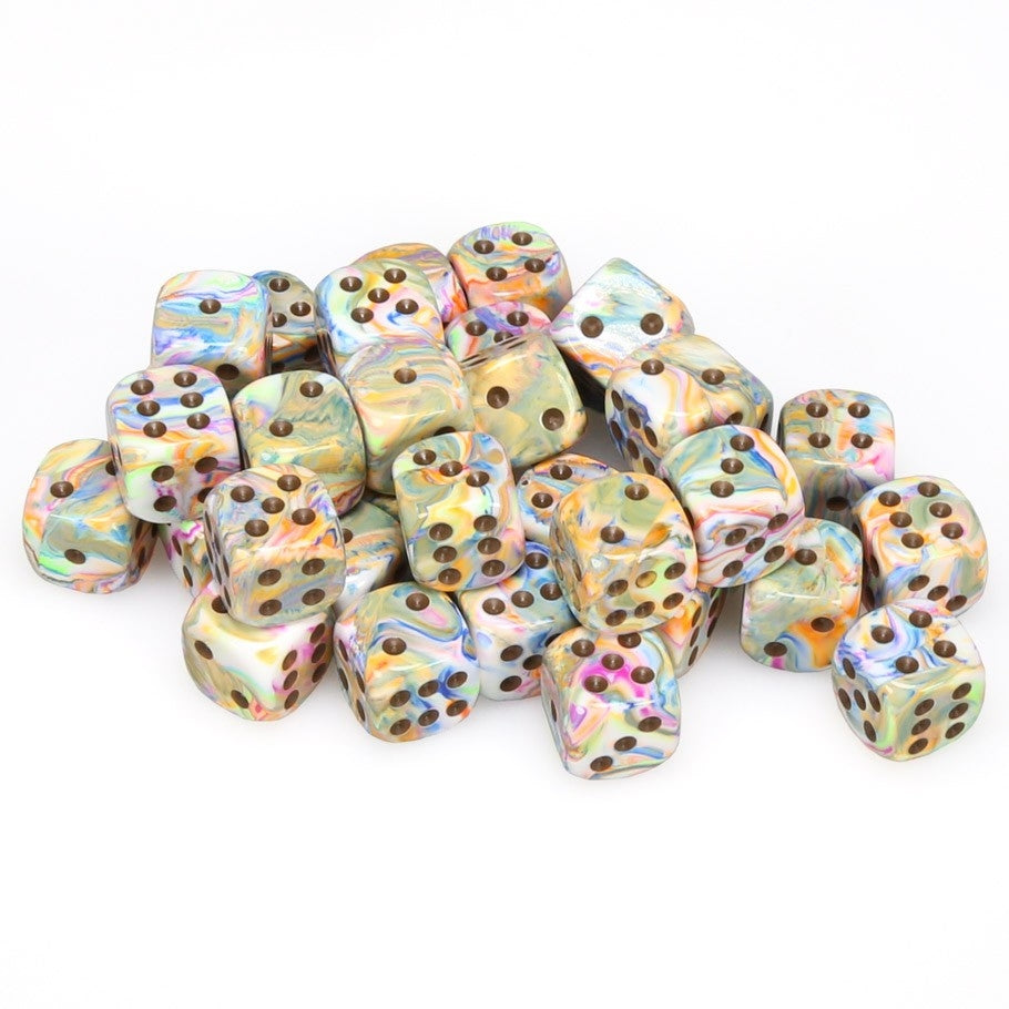 CHX27841 Festive 12mm d6 Vibrant/brown Dice Block Chessex