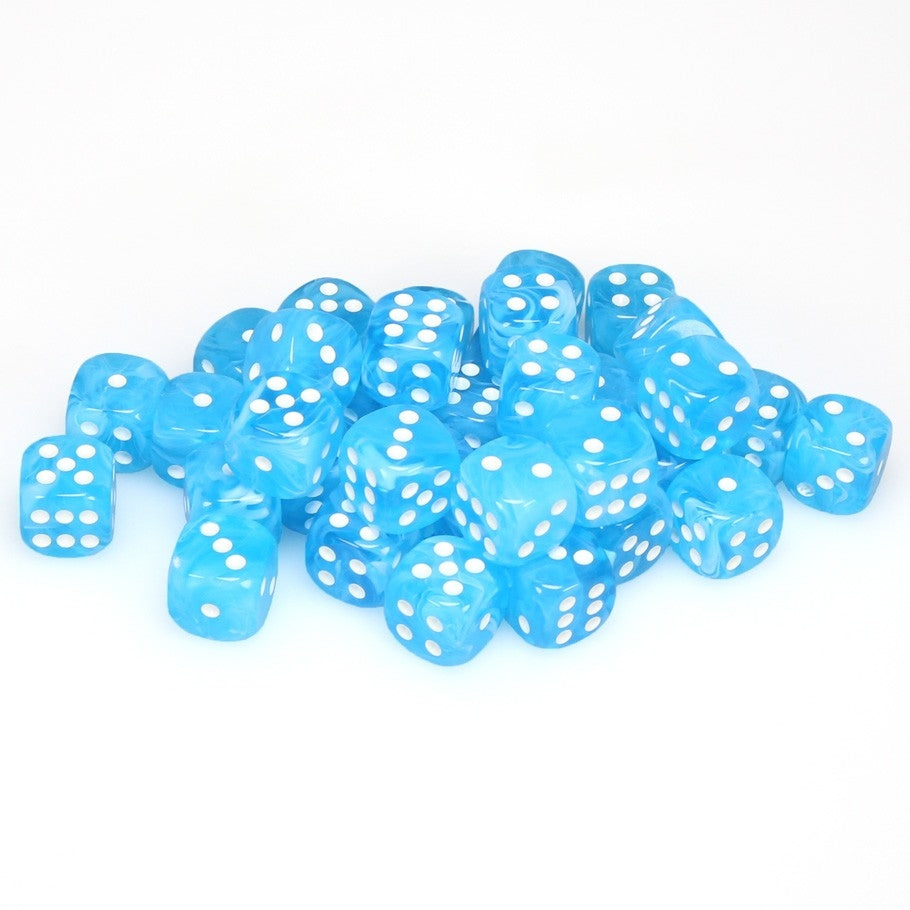CHX27846 Cirrus 12mm d6 Light Blue/white Dice Block Chessex