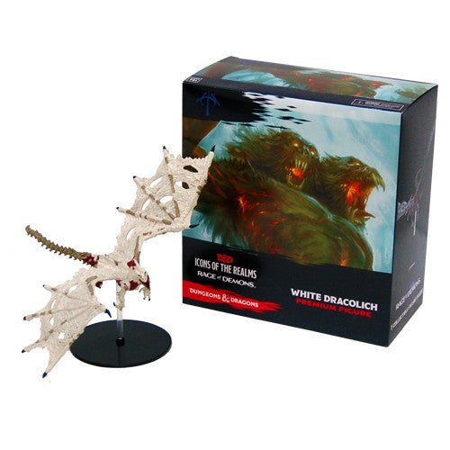 Rage of Demons - White Dracolich Premium Figure - D&D - Icons of the Realm Mini