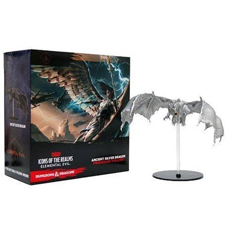 D&D Figurine - Ancient Silver Dragon - Elemental Evil