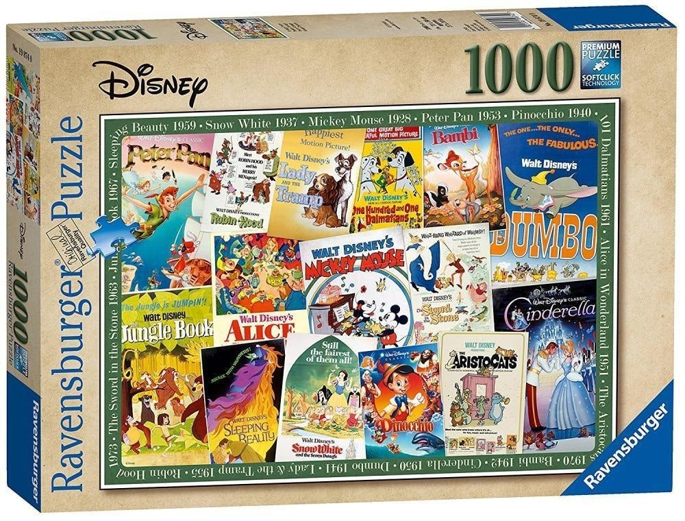 Disney Vintage Movie Posters Puzzle 1000p - Ravensburger