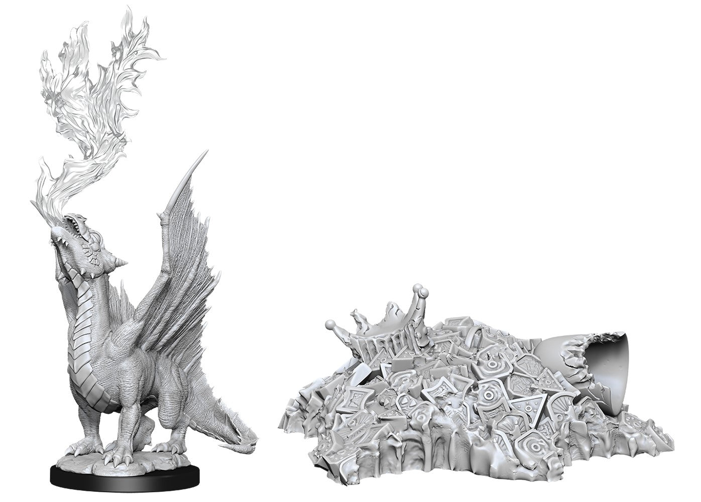Dragon Gold Wyrmling and Small Treasure Pile - D&D Nolzurs Marvelous Unpainted Miniatures