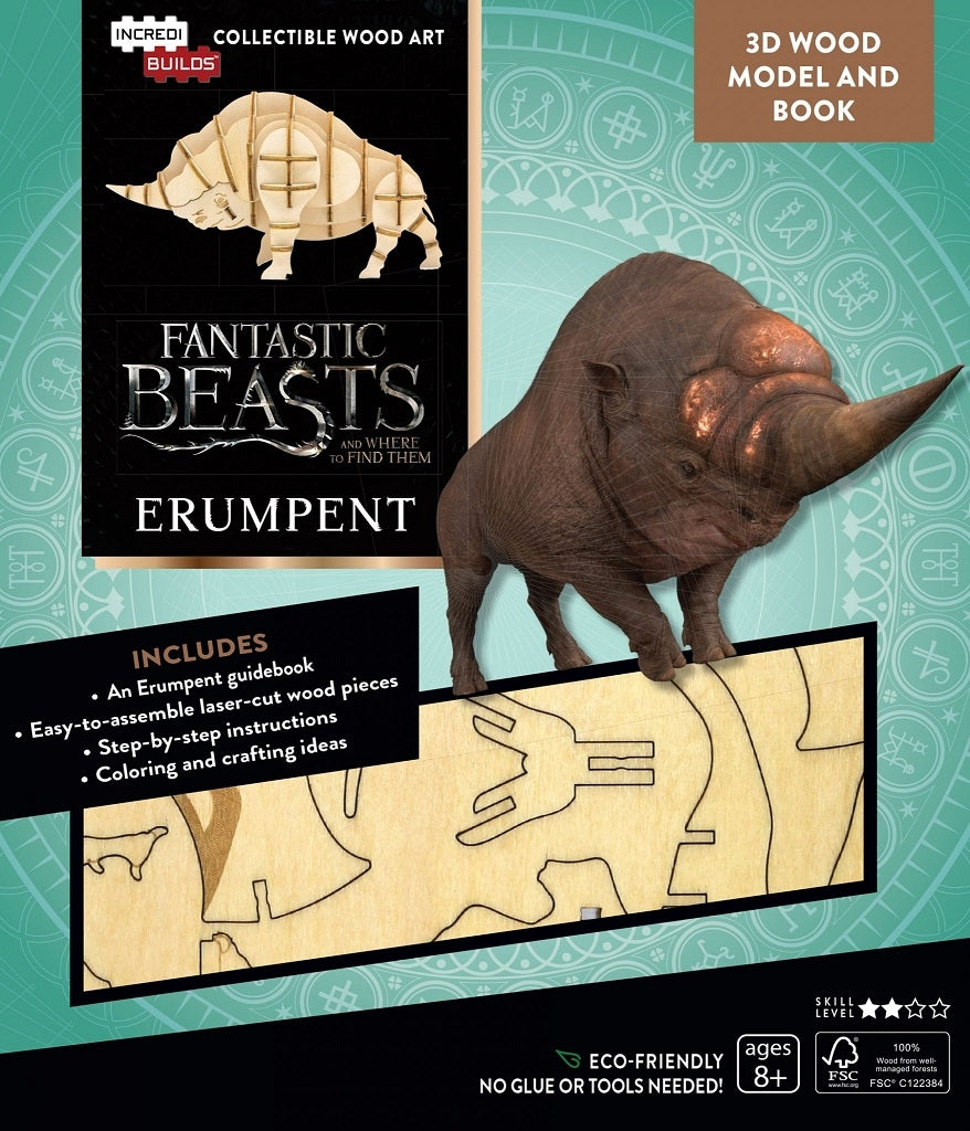 Erumpent - Fantastic Beasts - Incredibuilds 3D Wood Model and Book