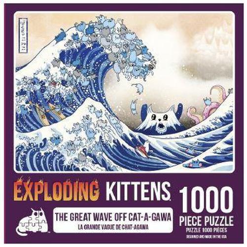 The Great Wave Off Cat- A-Gawa - Exploding Kittens Puzzle 1,000 pieces