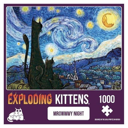 Mrowwwy Night - Exploding Kittens Puzzle 1000pc