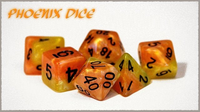 Halfsies Dice - Phoenix 7 Dice Polyhedral Set