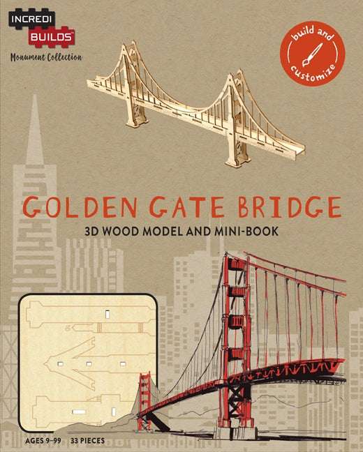 Golden Gate Bridge - Incredibuilds 3D Wood Model and Booklet