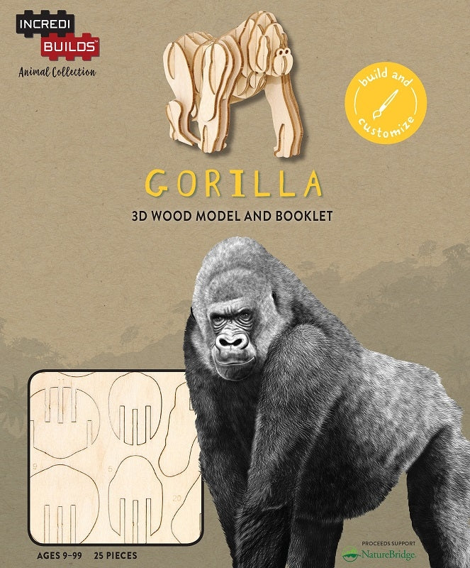Gorilla - Incredibuilds Animal Collection 3d Wood Model