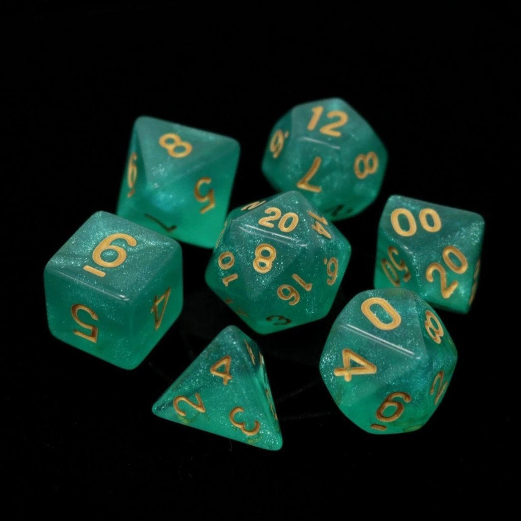Hakuro with Gold - Die Hard Dice Polymer RPG Polyhedral Set