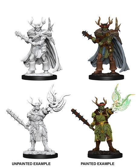 Half-Orc Male Druid - Pathfinder Deep Cuts Unpainted Miniatures