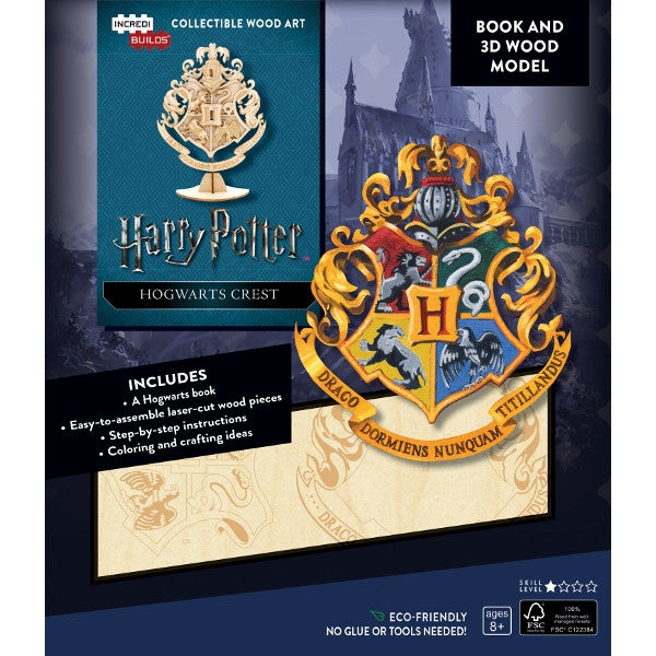 Harry Potter Hogwarts Crest Book - Incredibuilds 3D Wood Model and Booklet