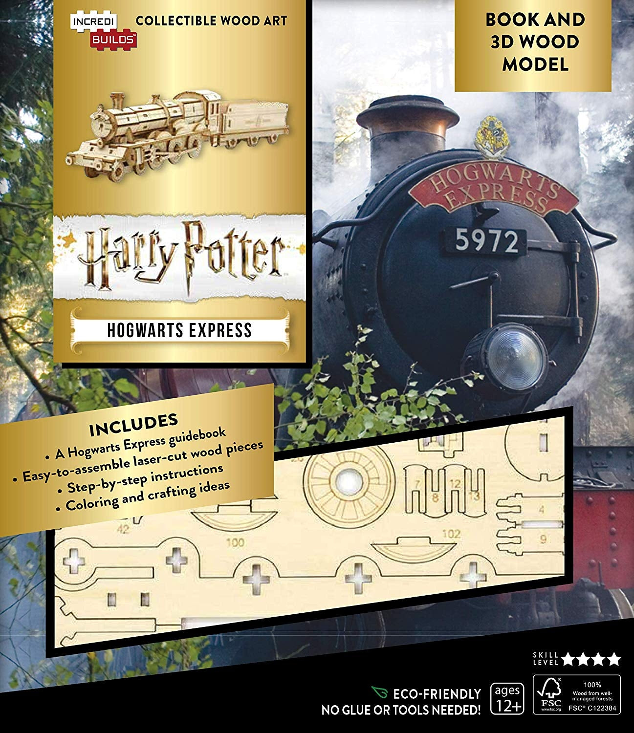 Hogwarts Express - Harry Potter - Incredibuilds 3D Wood Model and Book