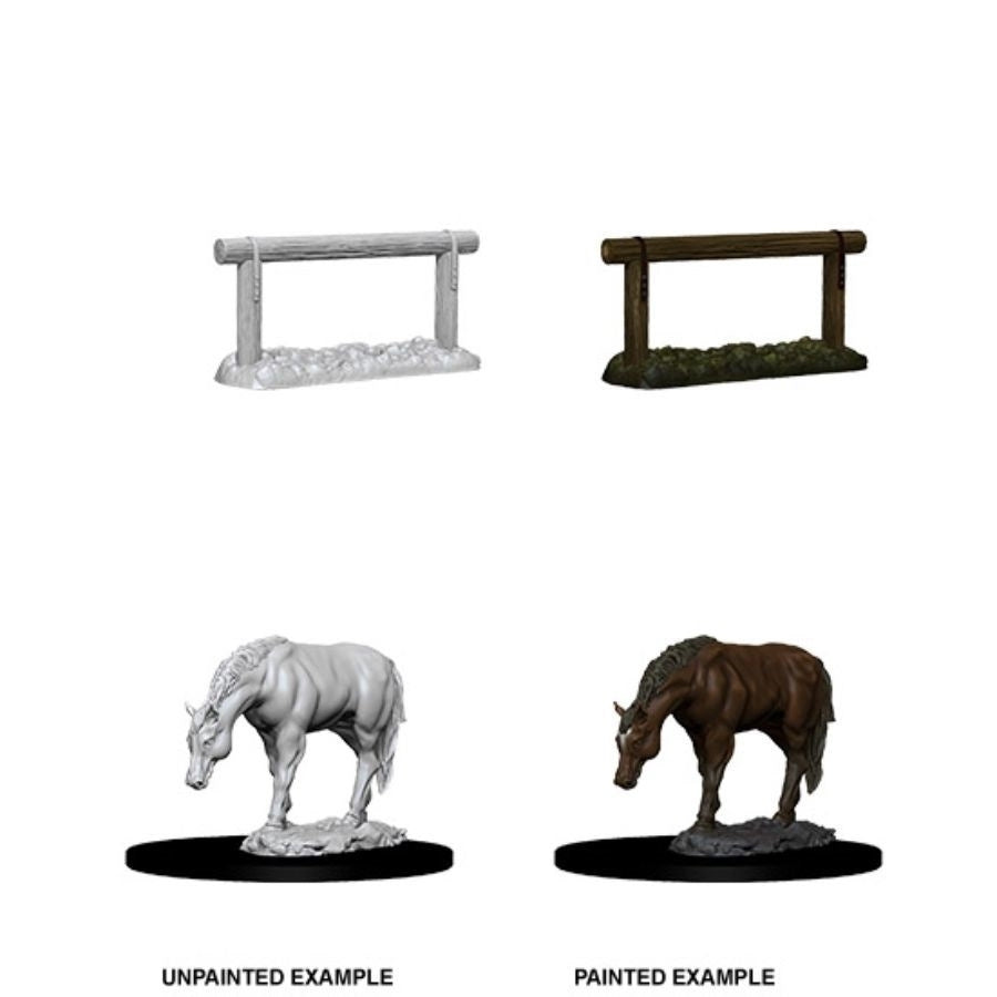 Horse & Hitch - Wizkids Deep Cuts Unpainted Miniatures