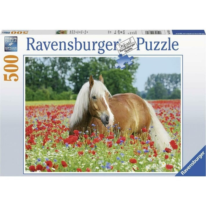 Horse in the Poppy Field Puzzle 500pc