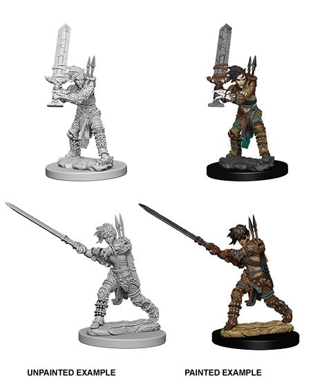 Human Female Barbarian - Pathfinder Deep Cuts Unpainted Miniatures