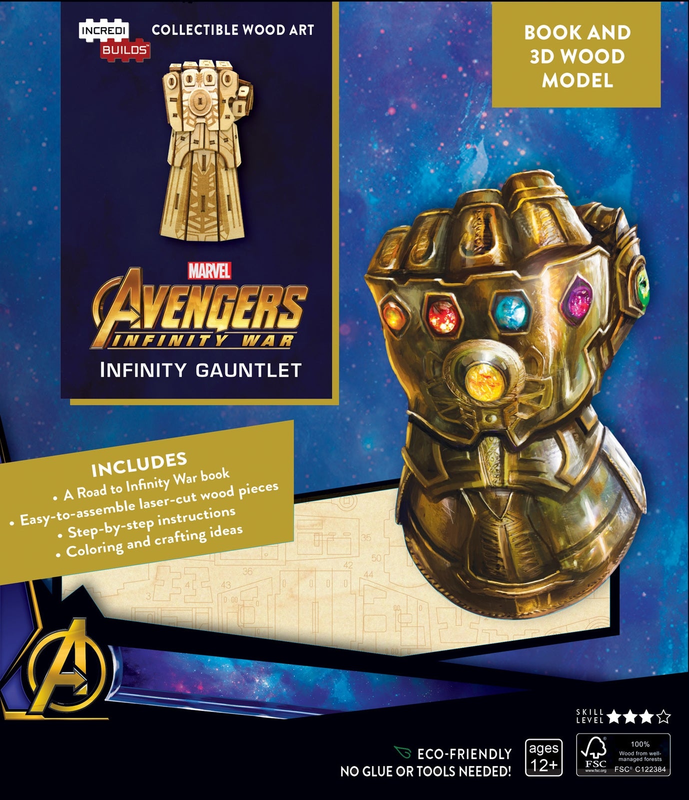 Infinity Glove - Marvel Avengers - Incredibuilds 3D Wood Model and Booklet