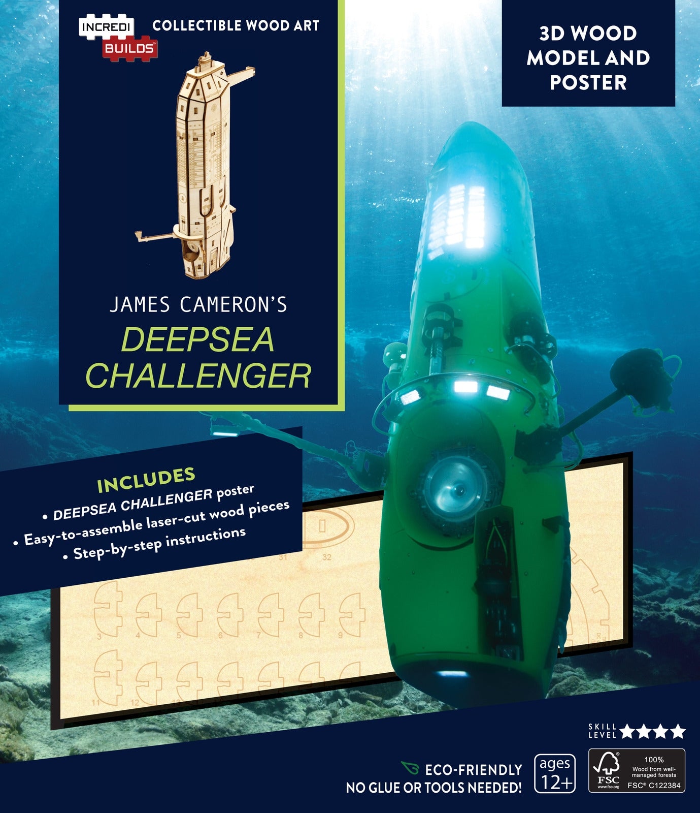 James Cameron Deepsea Challenger - Incredibuilds 3D Wood Model and Booklet