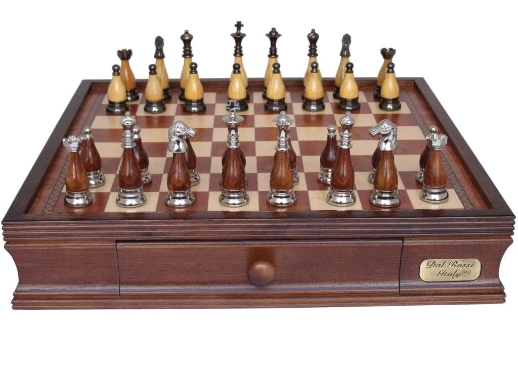 L2036DR - Staunton Metal/Wood 40cm Chess SET