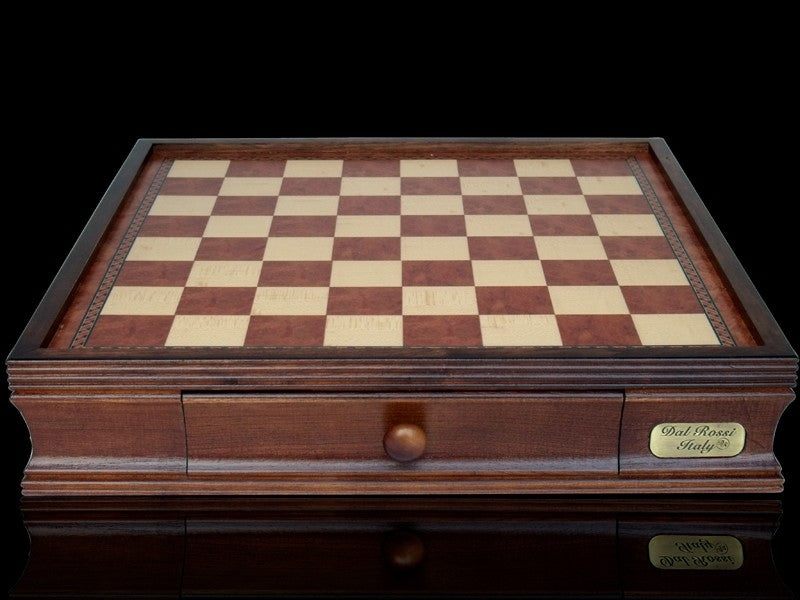 L2244BOX - 40cm Walnut Chess Board with Two Drawers BOARD ONLY