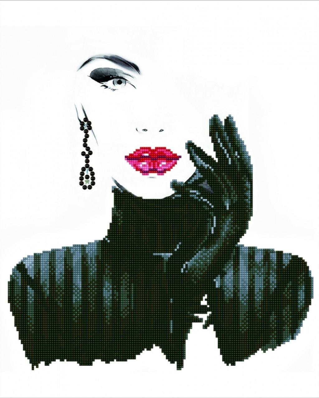 LADY IN BLACK - DIAMOND ART