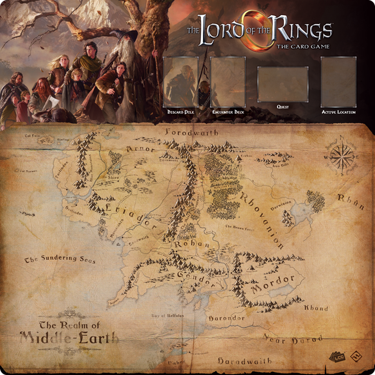 Lord Of The Rings Fellowship 1-4 Player Gamemat
