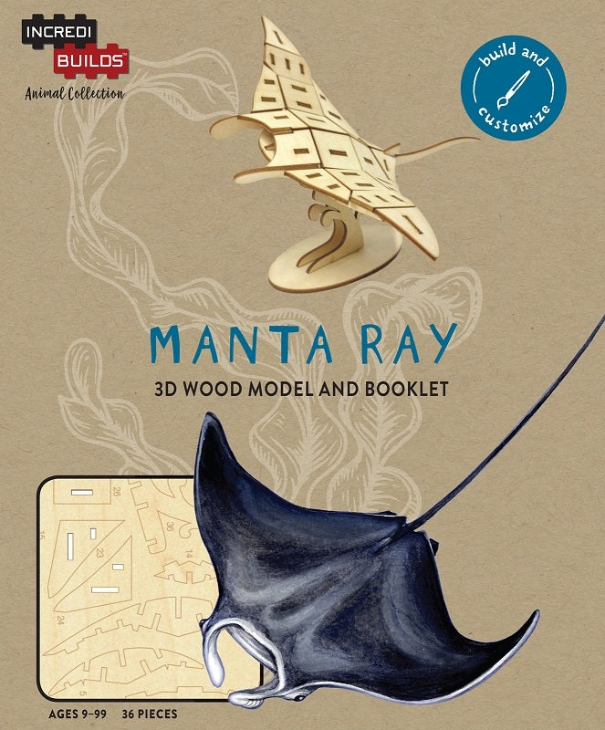 Manta Ray - Incredibuilds Animal Collection 3d Wood Model