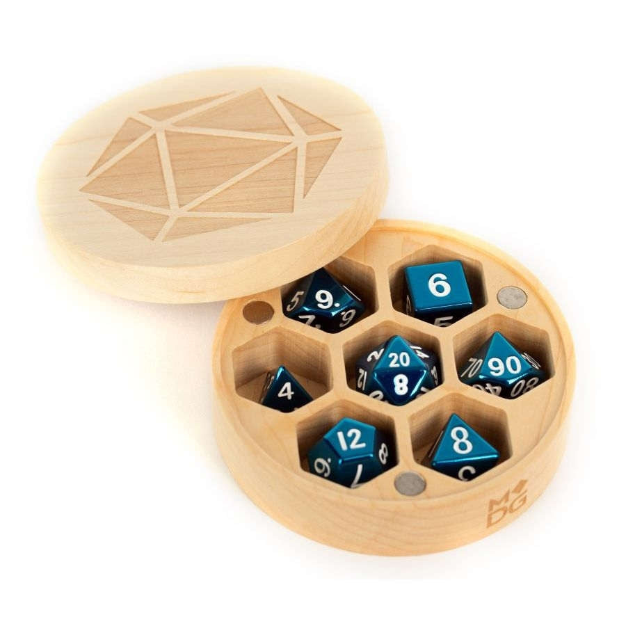 Maple (Round) - MDG Premium Wood Dice Case Chest