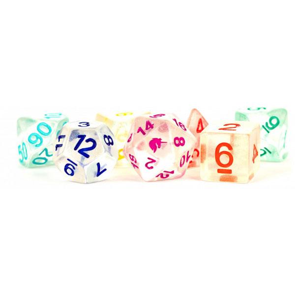 Unicorn - Rainbow Ice - MDG Resin Polyhedral Dice Set