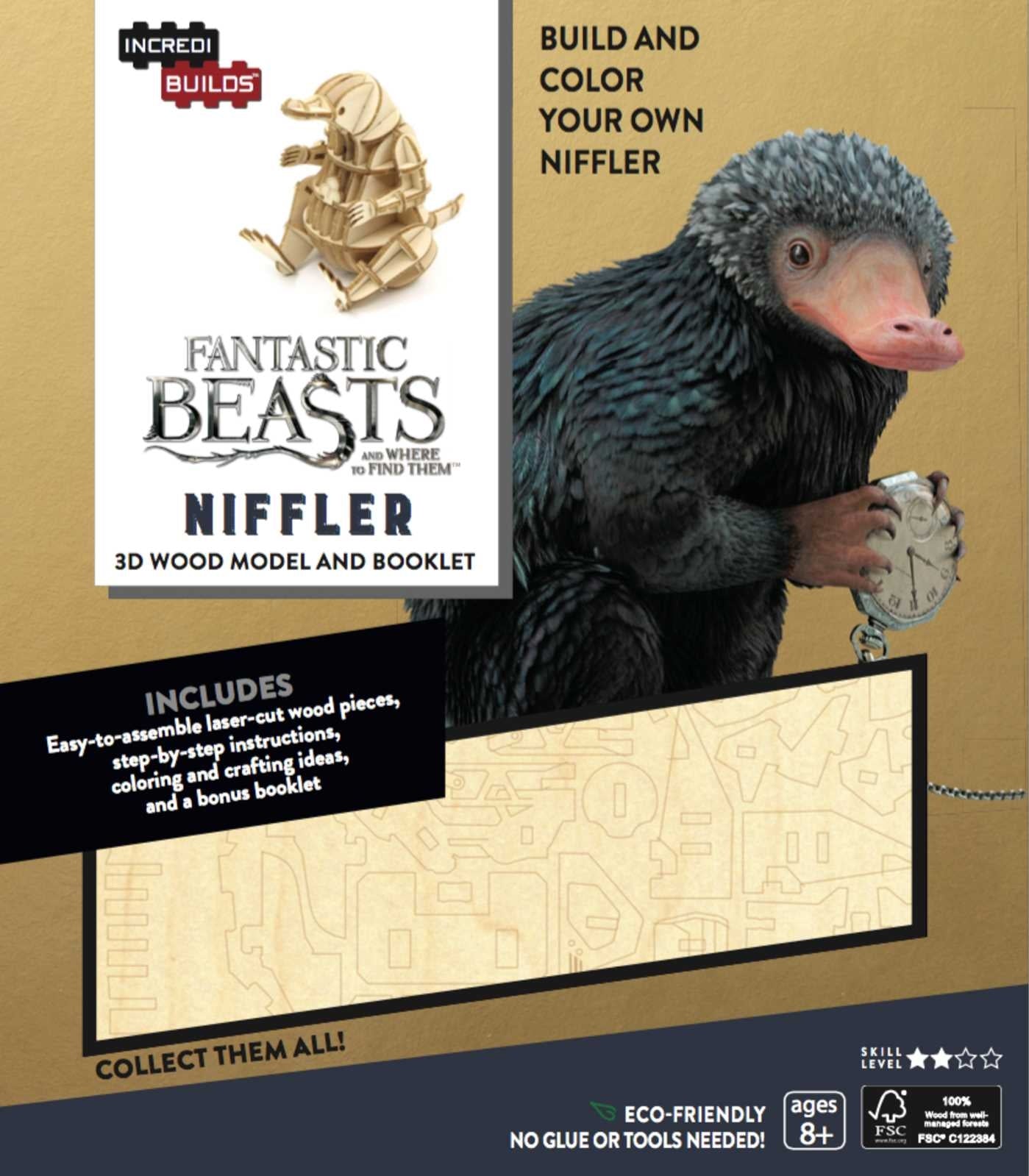 NIffler - Fantastic Beasts - Incredibuilds 3D Wood Model and Book